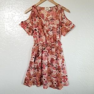Cold Shoulder Floral Dress